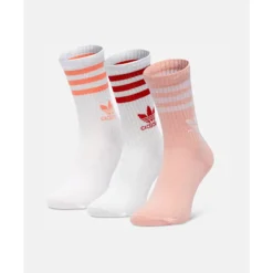 Discount adidas Originals 3 Stripe 3 Pack Crew Socks White