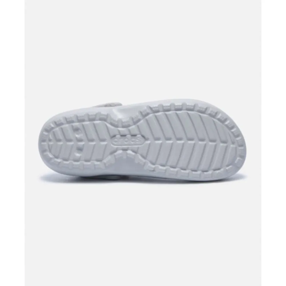 Hot Crocs Adults Classic Fuzz Lined Clog Grey