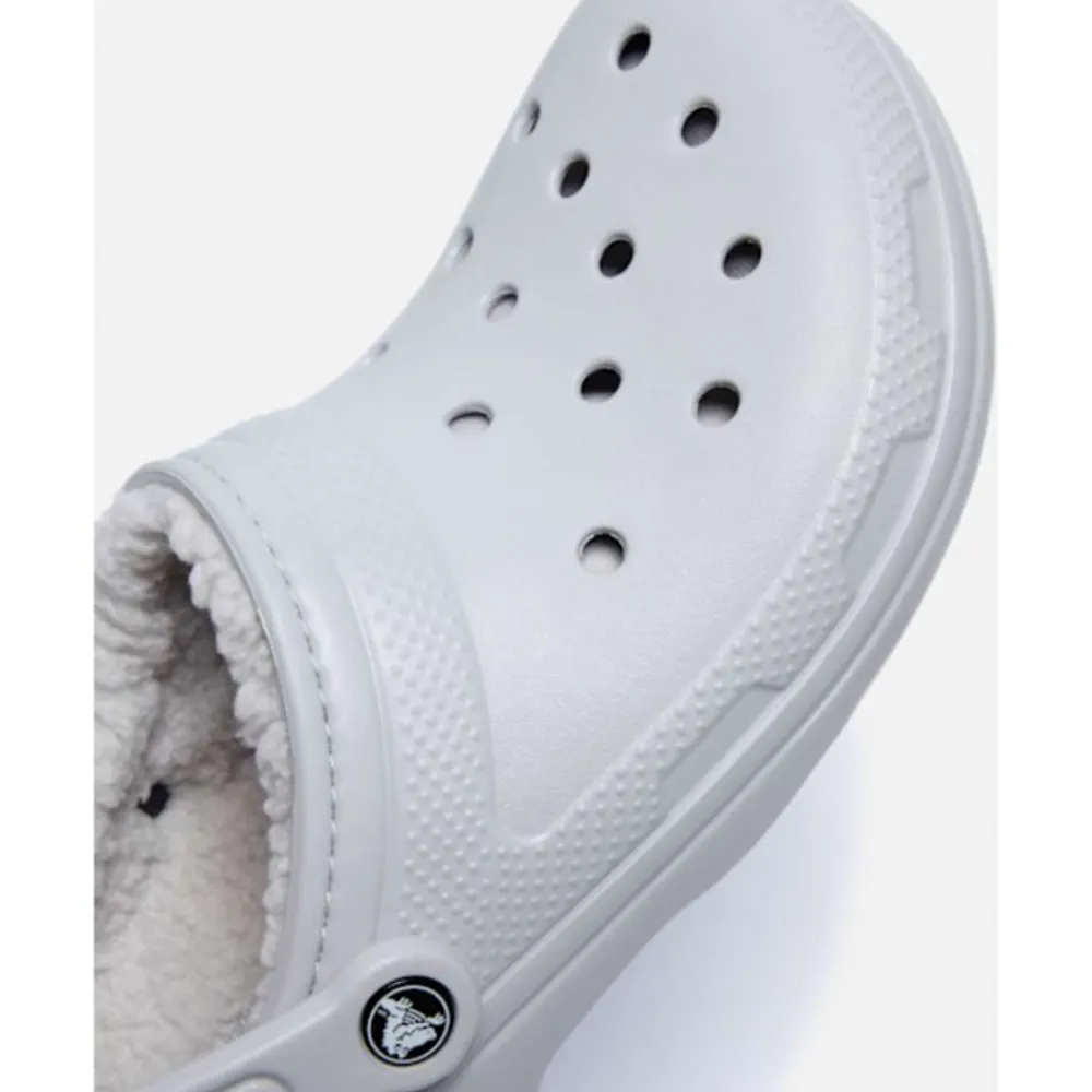 Hot Crocs Adults Classic Fuzz Lined Clog Grey