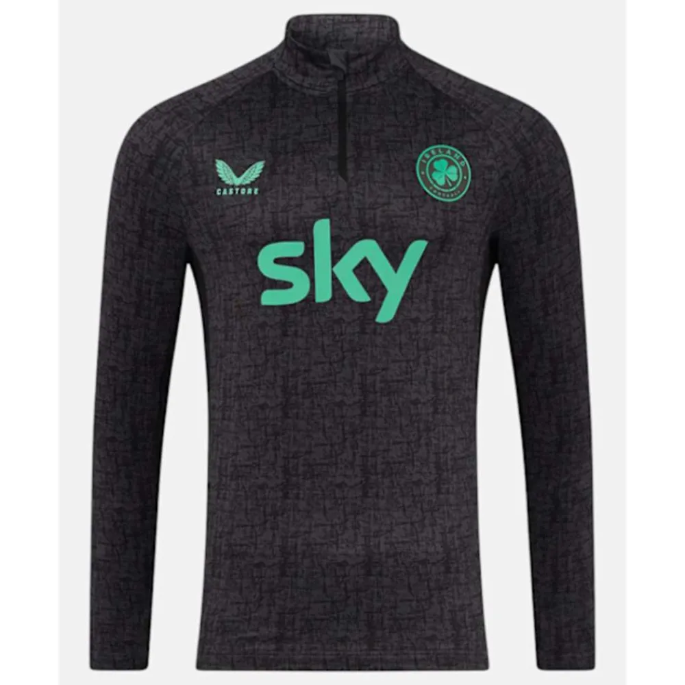 Online Castore Adults Ireland Performance Half Zip Top Black
