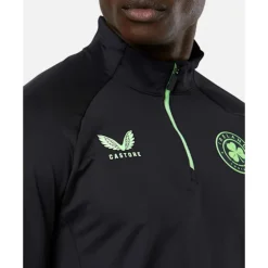 Discount Castore Adults Ireland Pro Half Zip Top Black