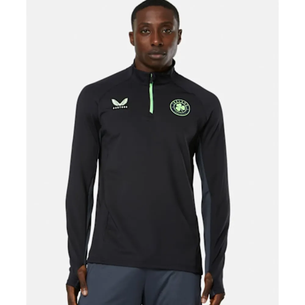 Discount Castore Adults Ireland Pro Half Zip Top Black