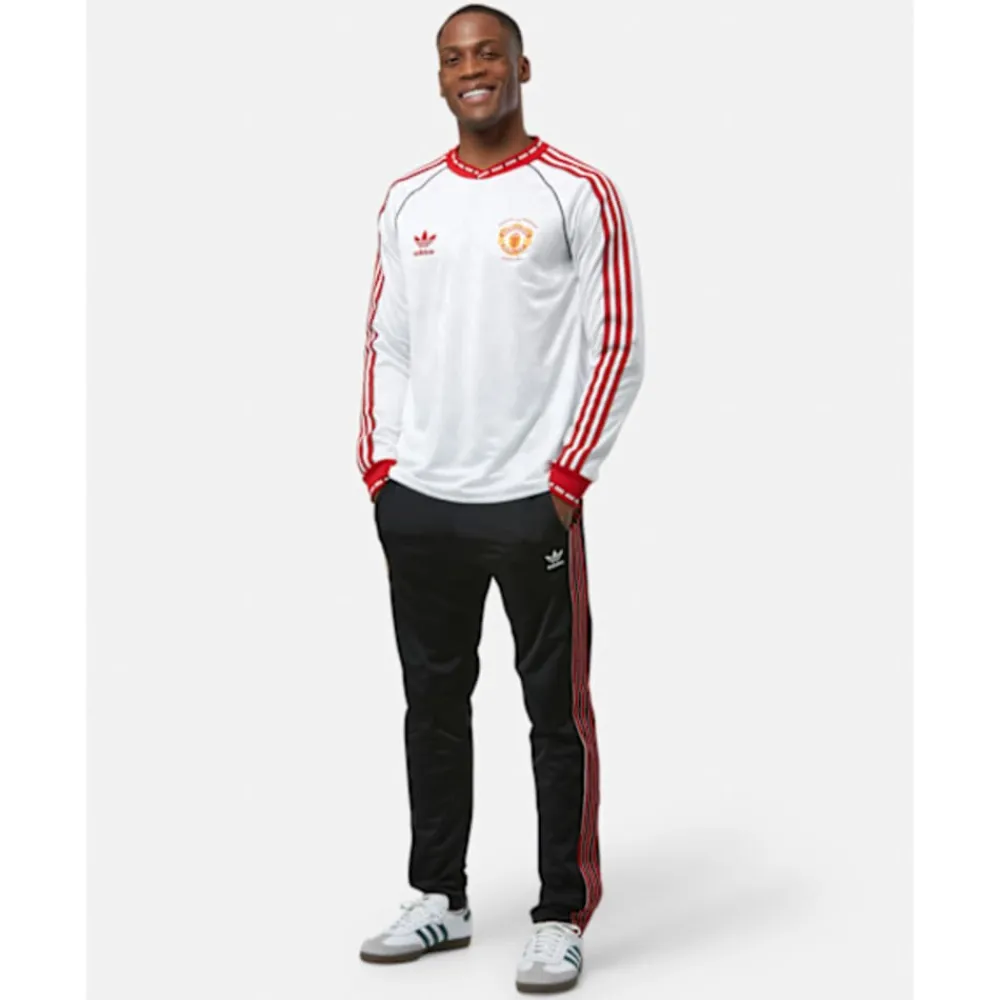 Best adidas Adults Manchester United Long Sleeve Away Jersey 91 White