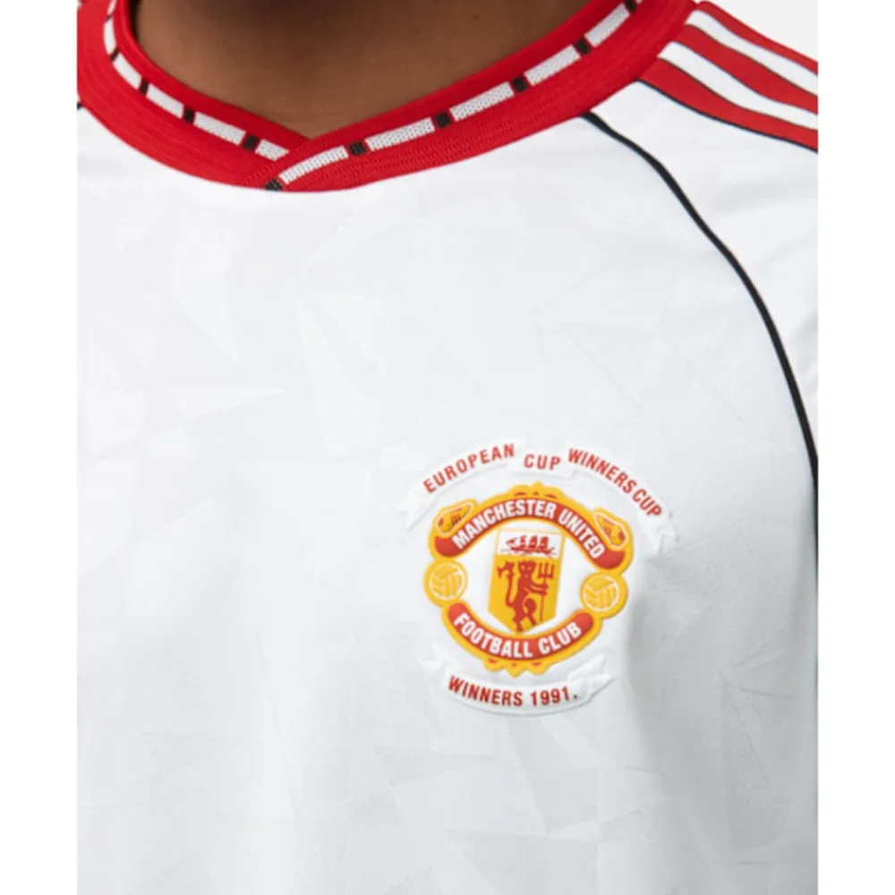 Best adidas Adults Manchester United Long Sleeve Away Jersey 91 White