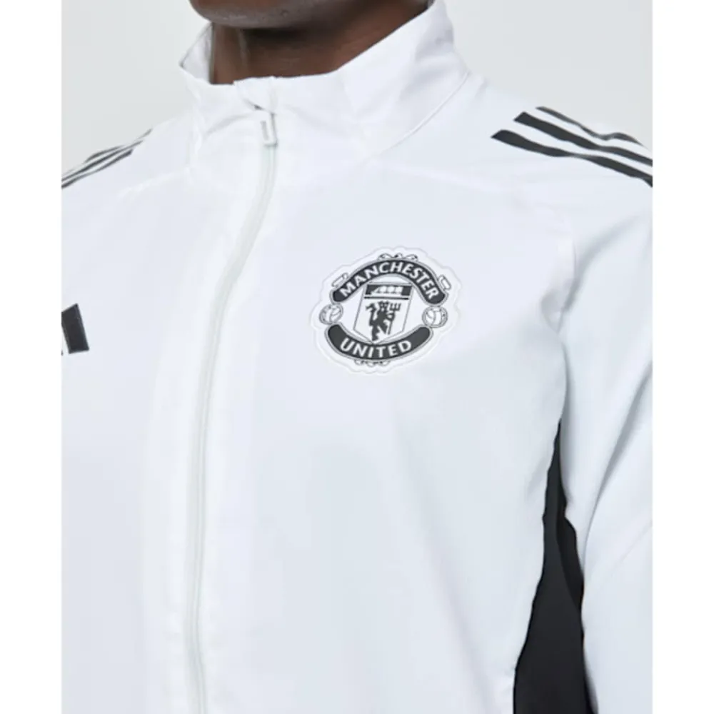 New adidas Adults Manchester United Presentation Jacket White