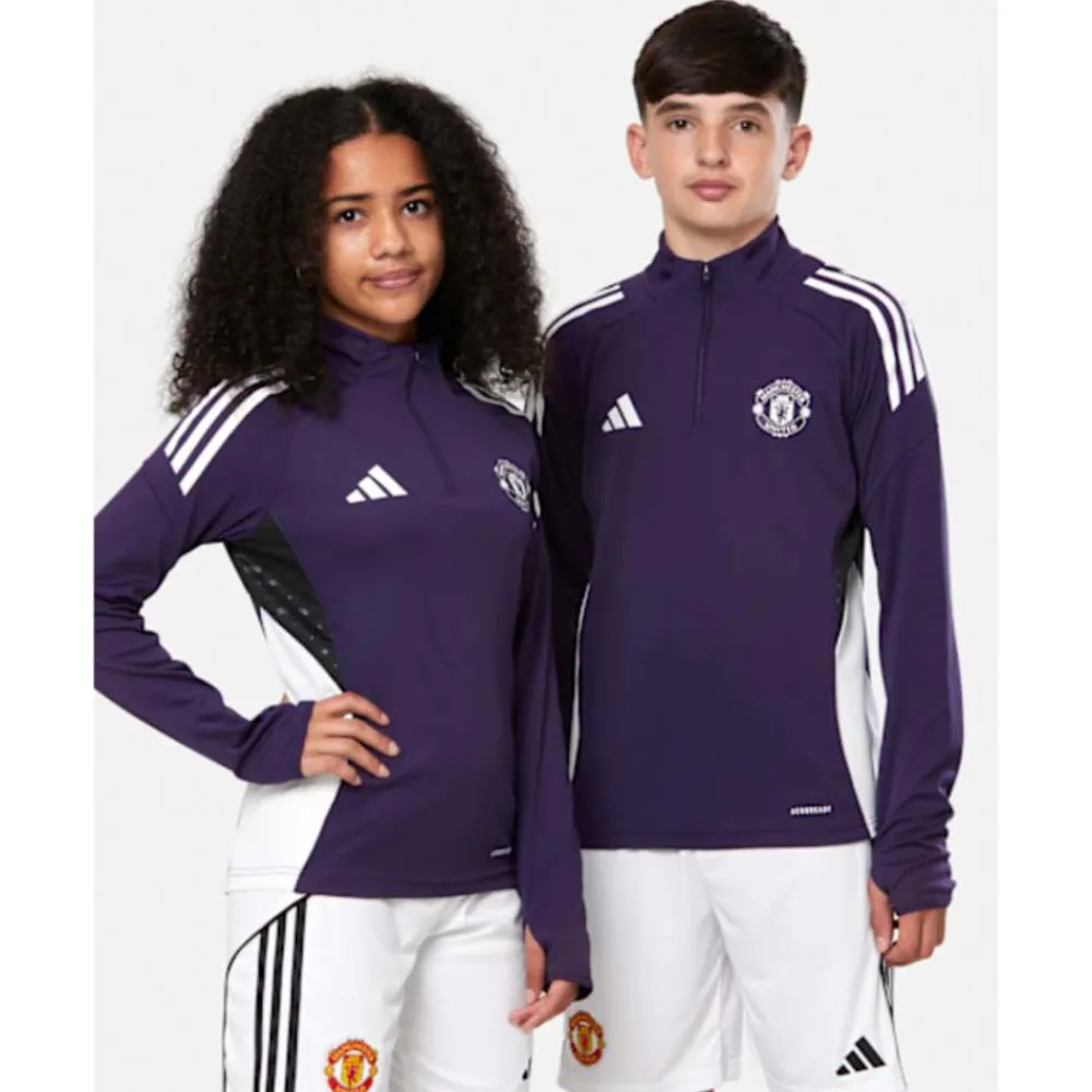 Best adidas Kids Manchester United Training Half Zip Top Purple