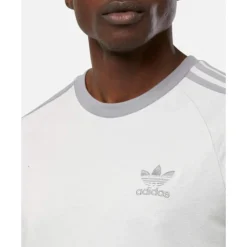Outlet adidas Originals Mens 3 Stripe T-Shirt Grey