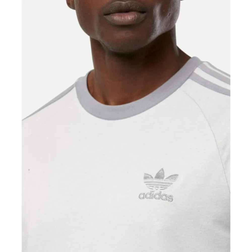 Outlet adidas Originals Mens 3 Stripe T-Shirt Grey