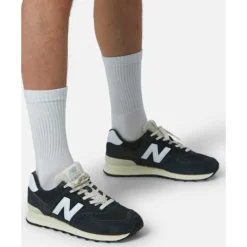 Outlet New Balance Mens 574 Trainers Navy