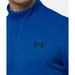 Clearance Under Armour Mens Armour Fleece Half Zip Top Blue