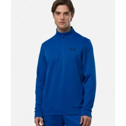 Clearance Under Armour Mens Armour Fleece Half Zip Top Blue