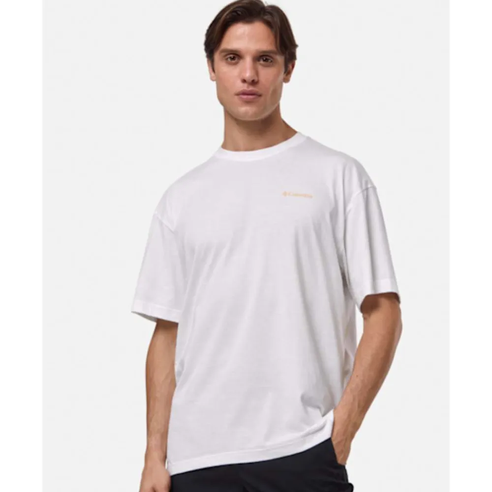 New Columbia Mens Black Butte Graphic T-Shirt White