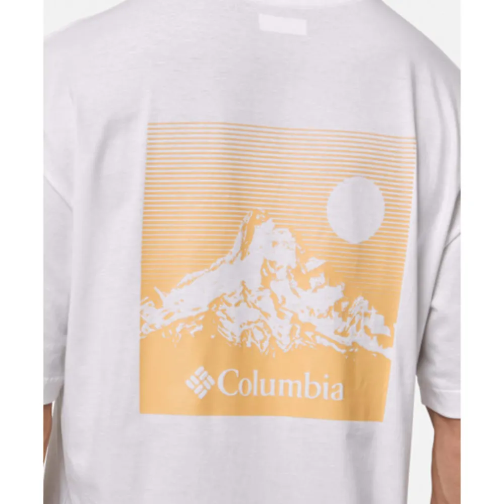 New Columbia Mens Black Butte Graphic T-Shirt White