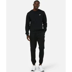 Outlet Nike Mens Club Crew Neck Sweatshirt Black
