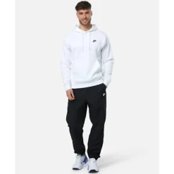 Discount Nike Mens Club Fleece Hoodie White