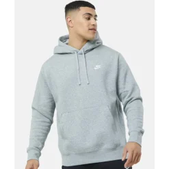 Sale Nike Mens Club Pullover Hoodie Grey
