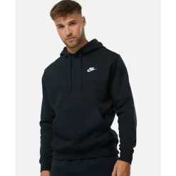 New Nike Mens Club Pullover Hoodie Black