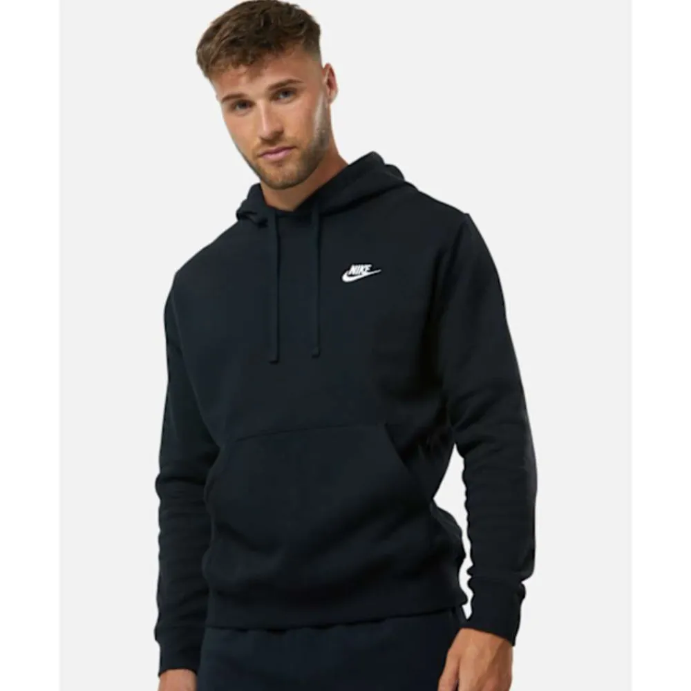 New Nike Mens Club Pullover Hoodie Black