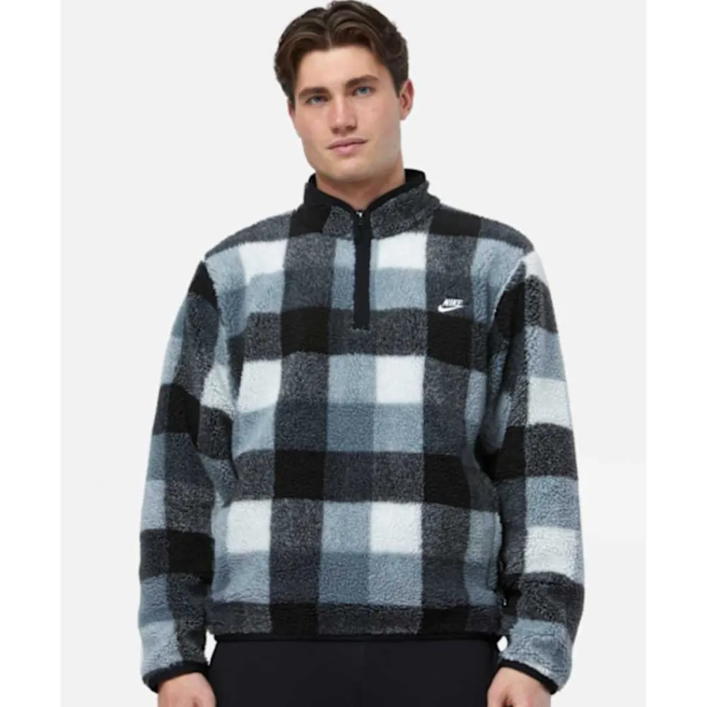 Clearance Nike Mens Club Sherpa Half Zip Top Black