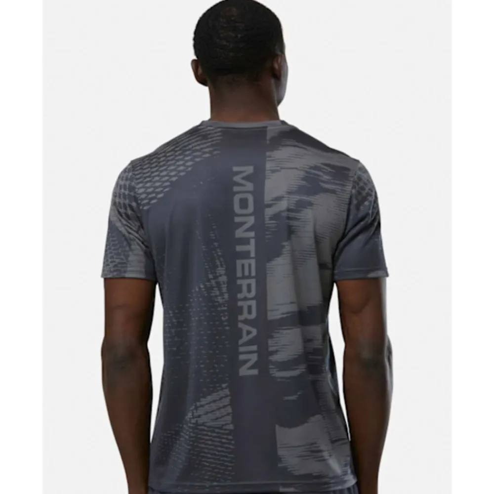 Outlet Monterrain Mens Divide Jacquard T-Shirt Grey