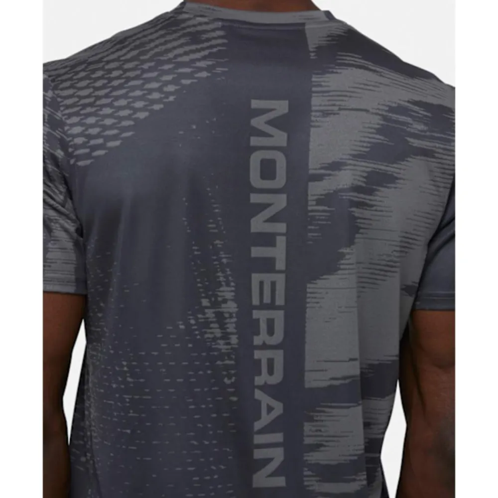 Outlet Monterrain Mens Divide Jacquard T-Shirt Grey