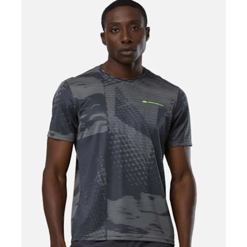 Outlet Monterrain Mens Divide Jacquard T-Shirt Grey