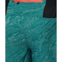 New Asics Mens FujiTrail 5Inch Print Short Green