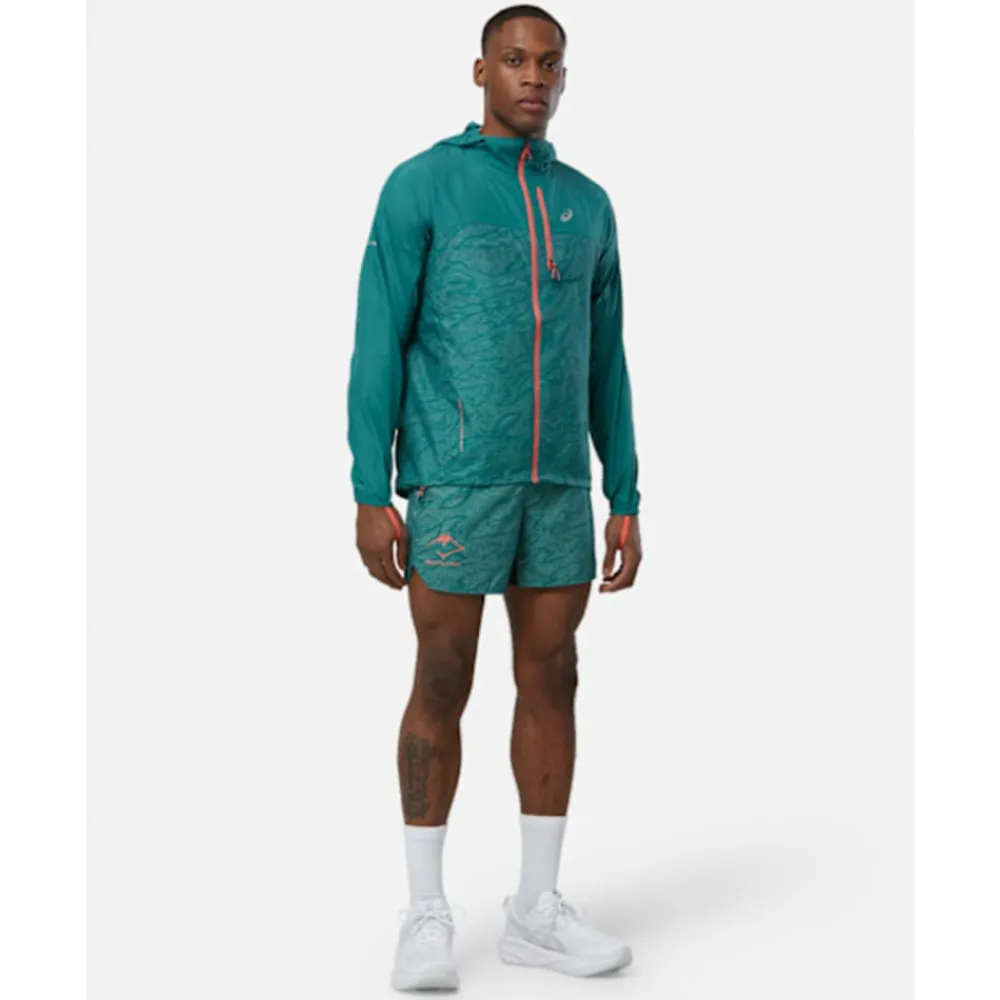 Outlet Asics Mens FujiTrail Packable Jacket Green