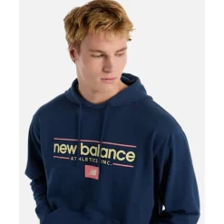 Hot New Balance Mens Graphic Hoodie Navy