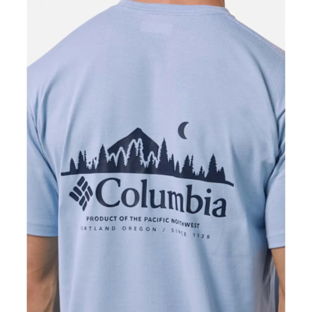 New Columbia Mens Hageman Graphic T-Shirt Blue