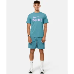 Clearance Nike Mens Hyverse Swoosh T-Shirt Blue