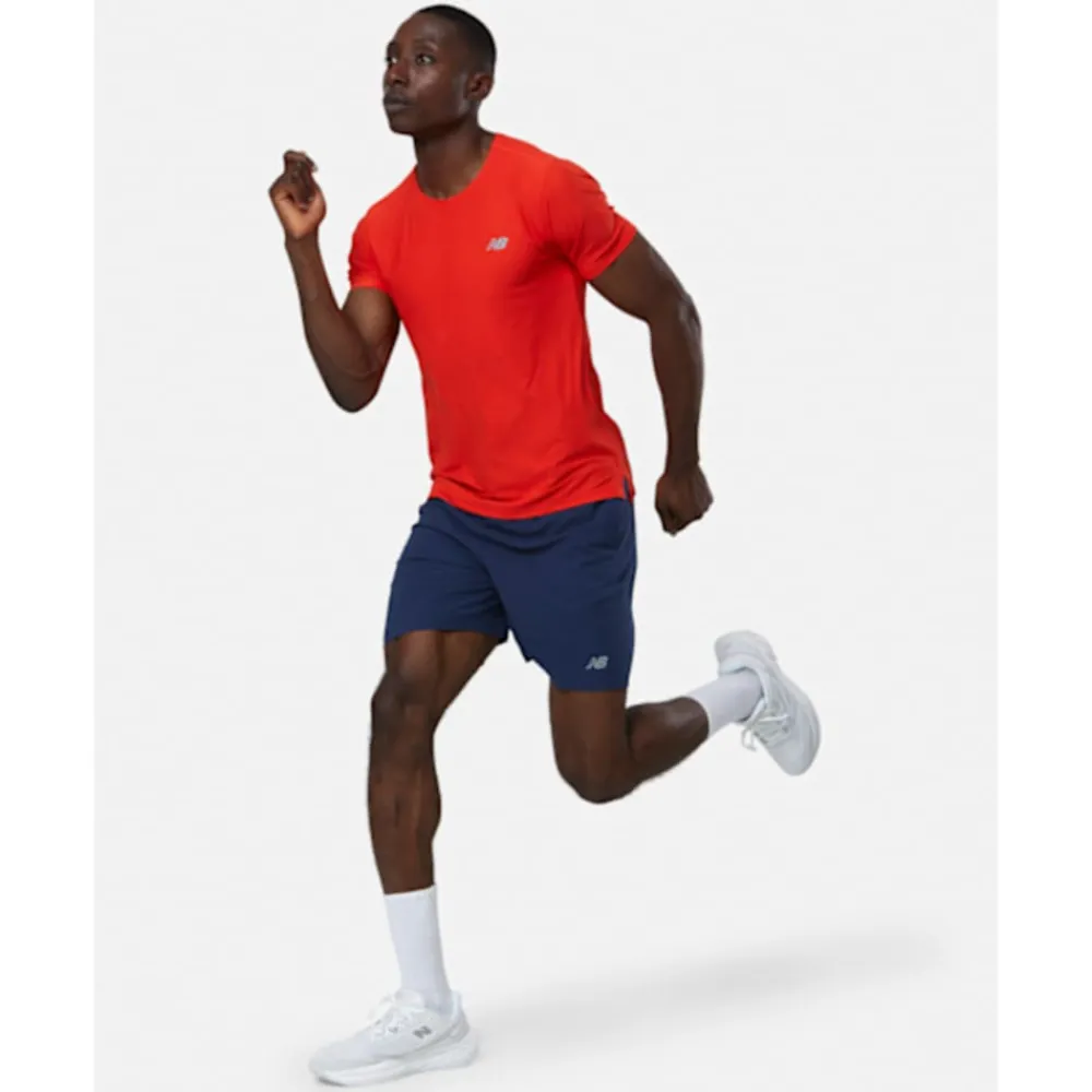 Outlet New Balance Mens Jacquard T-Shirt Orange