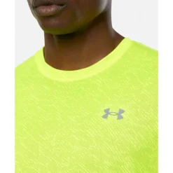 Discount Under Armour Mens Launch Run Camo T-Shirt Yellow