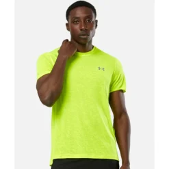 Discount Under Armour Mens Launch Run Camo T-Shirt Yellow