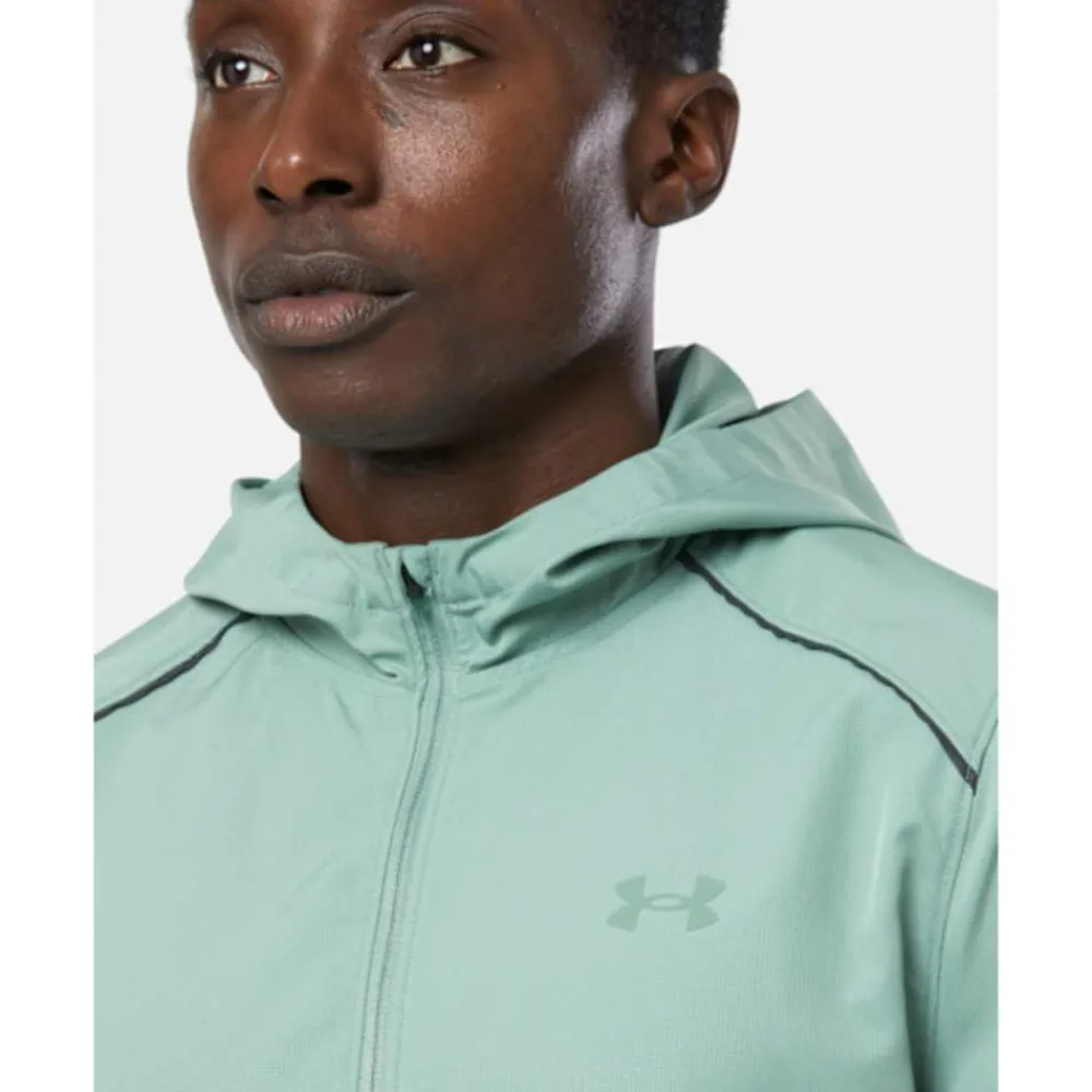 Discount Under Armour Mens Launch Run Hooded Jacket Grey