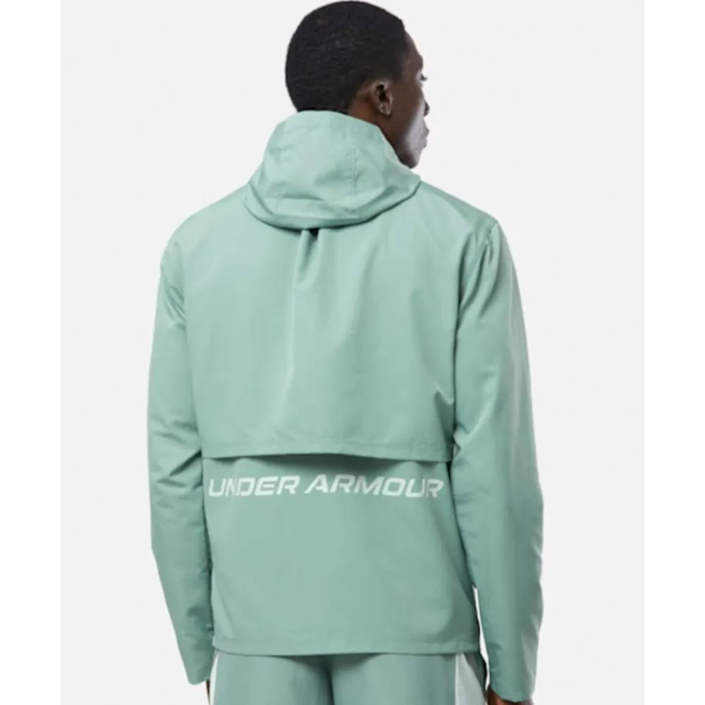 Discount Under Armour Mens Launch Run Hooded Jacket Grey