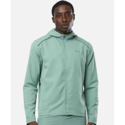 Discount Under Armour Mens Launch Run Hooded Jacket Grey