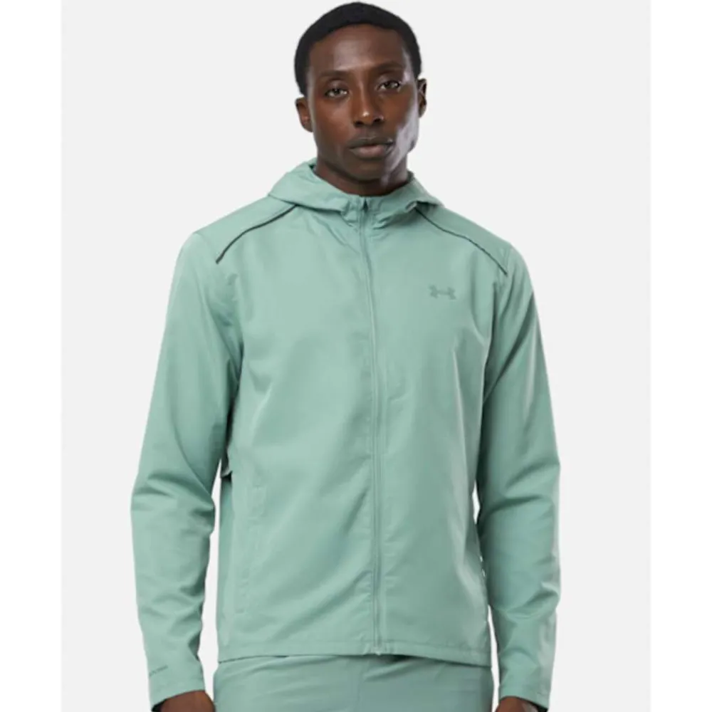 Discount Under Armour Mens Launch Run Hooded Jacket Grey