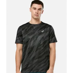 Sale Asics Mens Print Run T-Shirt Black