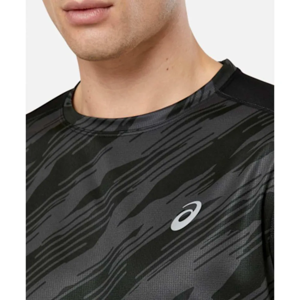 Sale Asics Mens Print Run T-Shirt Black