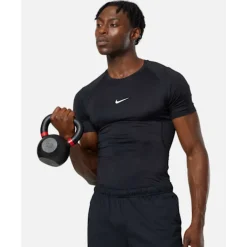 New Nike Mens Pro Base Training T-Shirt Black