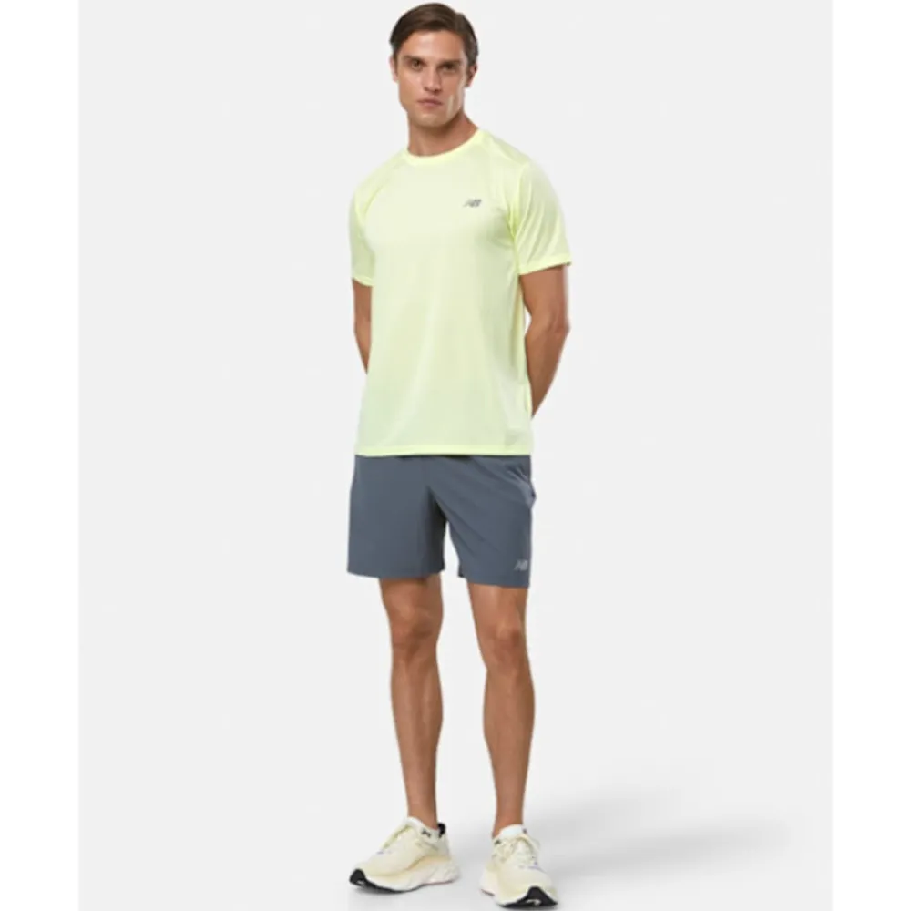 Fashion New Balance Mens Run T-Shirt Yellow