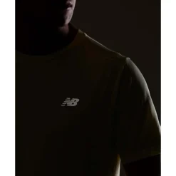 Fashion New Balance Mens Run T-Shirt Yellow