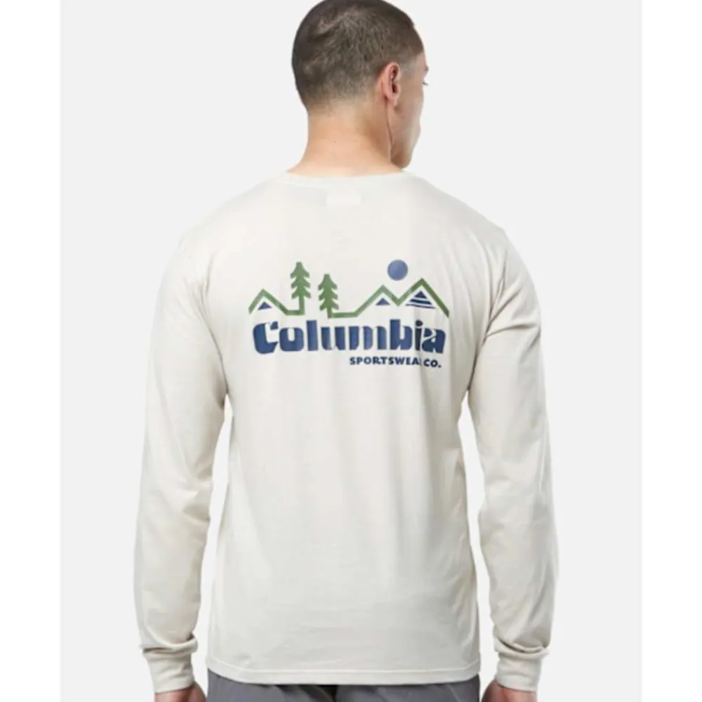Sale Columbia Mens Seasonal Long Sleeved T-shirt Cream