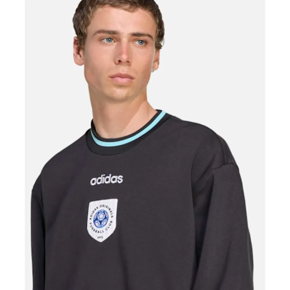 New adidas Originals Mens Sport Badge Crew Sweatshirt Black