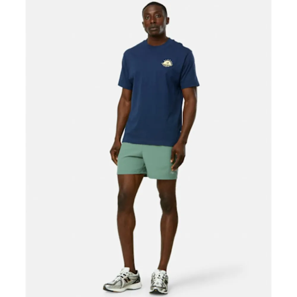 Fashion New Balance Mens Sports Essenials 5 Inch Shorts Green