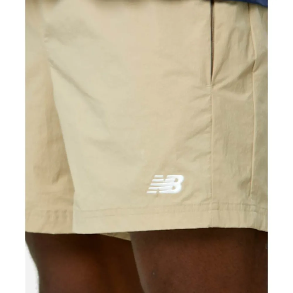Hot New Balance Mens Stretch Woven 5 Inch Short Cream