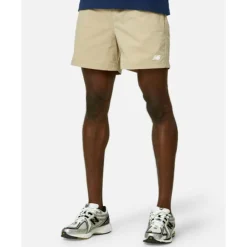 Hot New Balance Mens Stretch Woven 5 Inch Short Cream