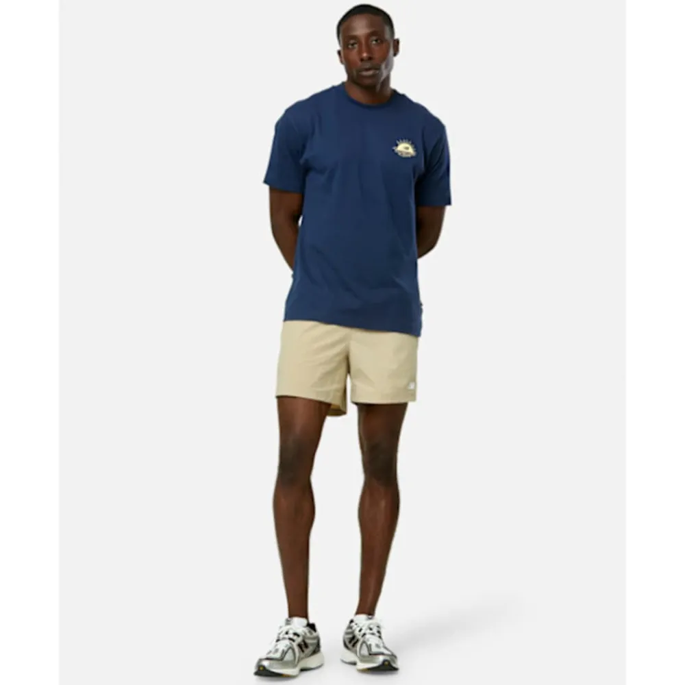 Hot New Balance Mens Stretch Woven 5 Inch Short Cream