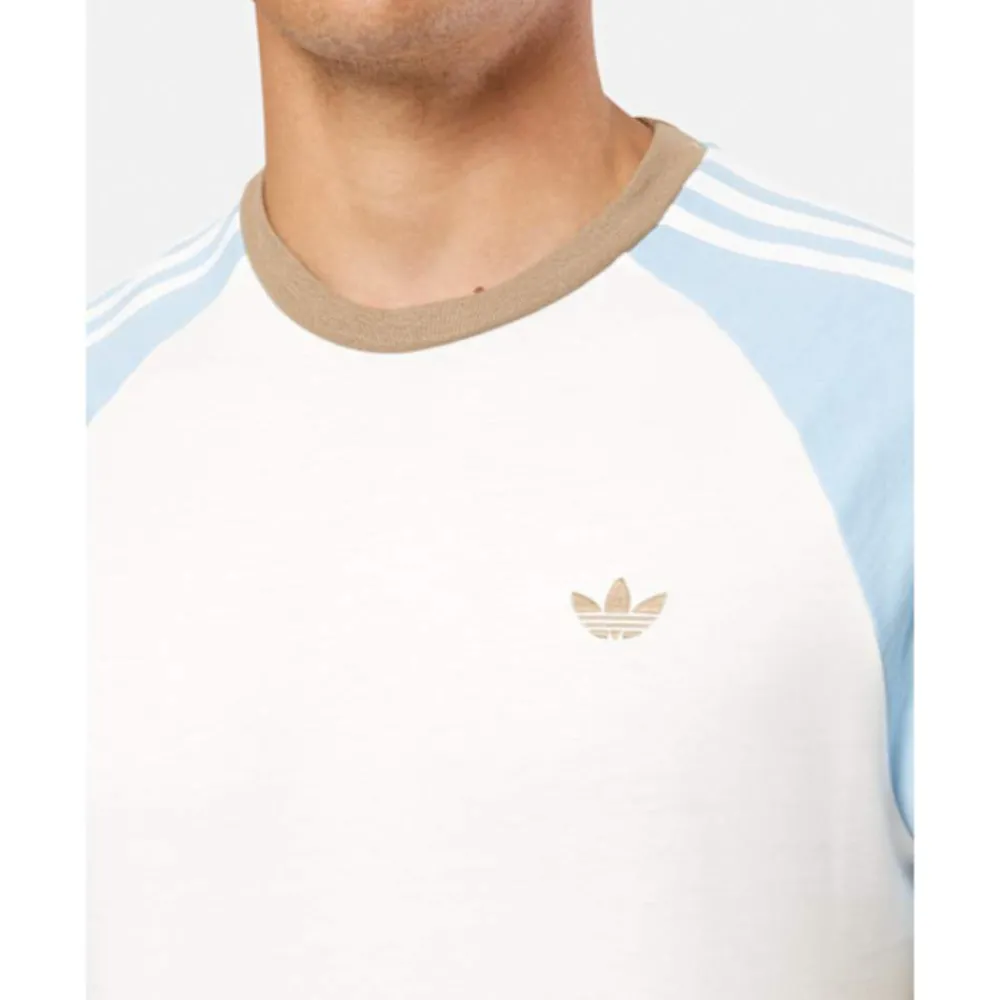 Outlet adidas Originals Mens 3-Stripe Cali T-Shirt White